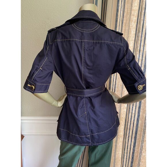 EUC Marc by Marc Jacobs Dark Denim Belted Safari Cargo Jacket 10 - Picture 6 of 8